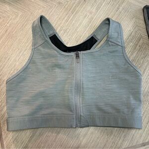 Nike Women's Gray Zip-Front Sports Bra